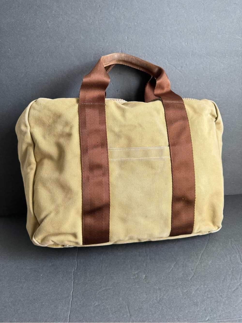 Vintage Lands End Square Rigger Bag Cotton Briefcase Tool Travel Unisex - Picture 5 of 11